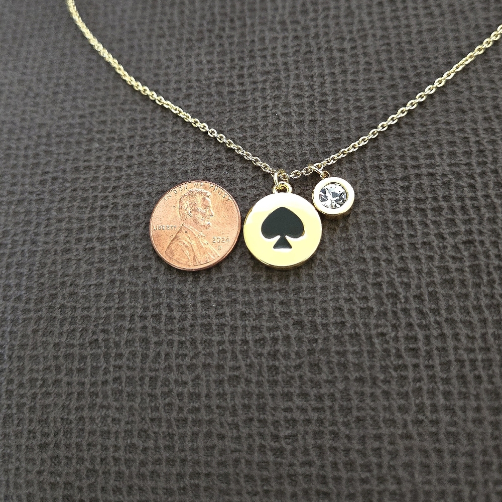 Kate Spade♠️ "Spot The Spade" Double✌️ Pendant Necklace - NIB - Picture 10 of 16